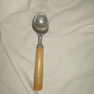 Vintage Ice Cream Scoop with Wooden Handle